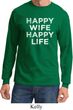 Mens Funny Shirt Happy Wife Happy Life Long Sleeve Tee T-Shirt