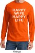 Mens Funny Shirt Happy Wife Happy Life Long Sleeve Tee T-Shirt