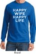 Mens Funny Shirt Happy Wife Happy Life Long Sleeve Tee T-Shirt