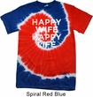 Mens Funny Shirt Happy Wife Happy Life Patriotic Tie Dye Tee T-shirt