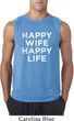 Mens Funny Shirt Happy Wife Happy Life Sleeveless Tee T-Shirt