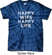 Mens Funny Shirt Happy Wife Happy Life Spider Tie Dye Tee T-shirt