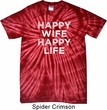 Mens Funny Shirt Happy Wife Happy Life Spider Tie Dye Tee T-shirt