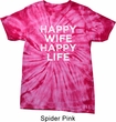 Mens Funny Shirt Happy Wife Happy Life Spider Tie Dye Tee T-shirt