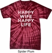 Mens Funny Shirt Happy Wife Happy Life Spider Tie Dye Tee T-shirt