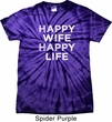 Mens Funny Shirt Happy Wife Happy Life Spider Tie Dye Tee T-shirt