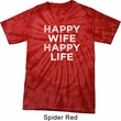 Mens Funny Shirt Happy Wife Happy Life Spider Tie Dye Tee T-shirt