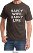 Mens Funny Shirt Happy Wife Happy Life Tee T-Shirt