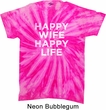 Mens Funny Shirt Happy Wife Happy Life Twist Tie Dye Tee T-shirt