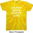 Mens Funny Shirt Happy Wife Happy Life Twist Tie Dye Tee T-shirt