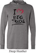Mens Funny Shirt I Love Big Trucks Lightweight Hoodie Tee T-Shirt