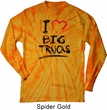 Mens Funny Shirt I Love Big Trucks Long Sleeve Tie Dye Tee T-shirt
