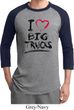 Mens Funny Shirt I Love Big Trucks Raglan Tee T-Shirt