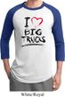 Mens Funny Shirt I Love Big Trucks Raglan Tee T-Shirt