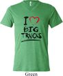 Mens Funny Shirt I Love Big Trucks Tri Blend V-neck Tee T-Shirt