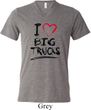 Mens Funny Shirt I Love Big Trucks Tri Blend V-neck Tee T-Shirt