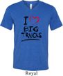 Mens Funny Shirt I Love Big Trucks Tri Blend V-neck Tee T-Shirt