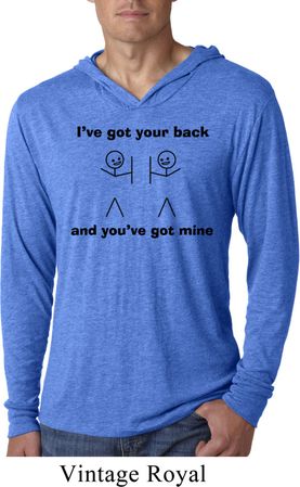 Mens Funny Shirt I've Got Your Back Lightweight Hoodie Tee T-Shirt