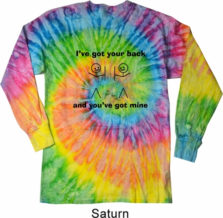 Mens Funny Shirt I've Got Your Back Long Sleeve Tie Dye Tee T-shirt