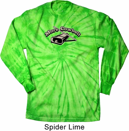 Mens Funny Shirt More Cowbell Long Sleeve Tie Dye Tee T-shirt