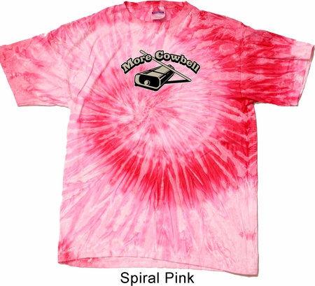 Mens Funny Shirt More Cowbell Tie Dye Tee T-shirt