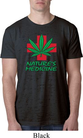 Mens Funny Shirt Natures Medicine Burnout Tee T-Shirt