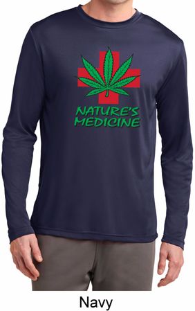Mens Funny Shirt Natures Medicine Dry Wicking Long Sleeve Tee T-Shirt