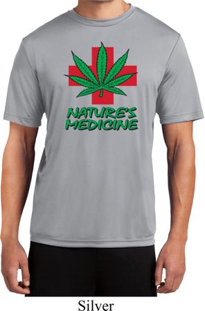 Mens Funny Shirt Natures Medicine Moisture Wicking Tee T-Shirt