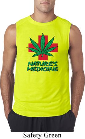 Mens Funny Shirt Natures Medicine Sleeveless Tee T-Shirt