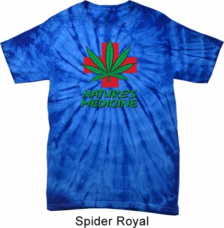 Mens Funny Shirt Natures Medicine Spider Tie Dye Tee T-shirt