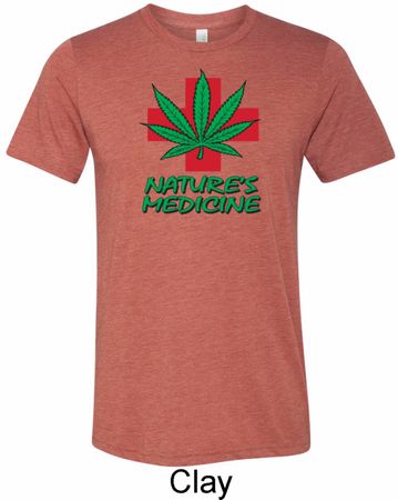 Mens Funny Shirt Natures Medicine Tri Blend Crewneck Tee T-Shirt