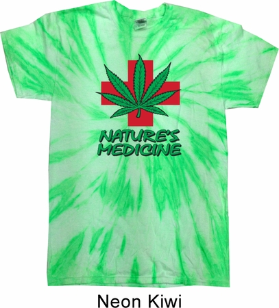 Mens Funny Shirt Natures Medicine Twist Tie Dye Tee T-shirt