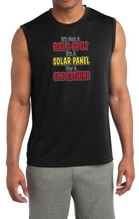 Mens Funny Shirt Not a Bald Spot Sleeveless Moisture Wicking Tee