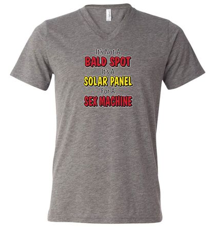Mens Funny Shirt Not a Bald Spot Tri Blend V-neck Tee T-Shirt