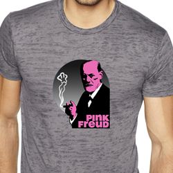 Mens Funny Shirt Pink Freud Burnout Tee T-Shirt
