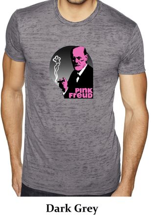 Mens Funny Shirt Pink Freud Burnout Tee T-Shirt