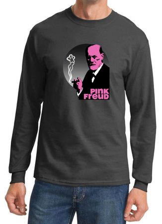 Mens Funny Shirt Pink Freud Long Sleeve Tee T-Shirt