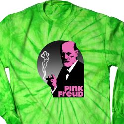 Mens Funny Shirt Pink Freud Long Sleeve Tie Dye Tee T-shirt