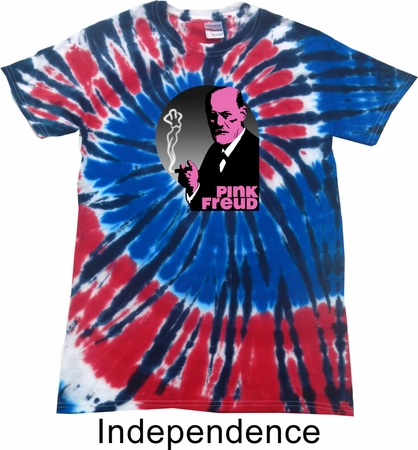 Mens Funny Shirt Pink Freud Patriotic Tie Dye Tee T-shirt