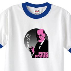Mens Funny Shirt Pink Freud Ringer Tee T-Shirt