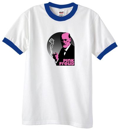 Mens Funny Shirt Pink Freud Ringer Tee T-Shirt
