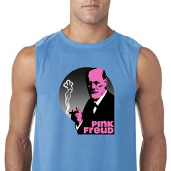 Mens Funny Shirt Pink Freud Sleeveless Tee T-Shirt