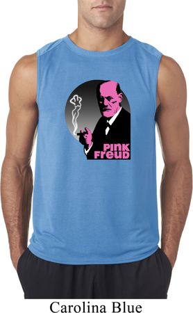Mens Funny Shirt Pink Freud Sleeveless Tee T-Shirt