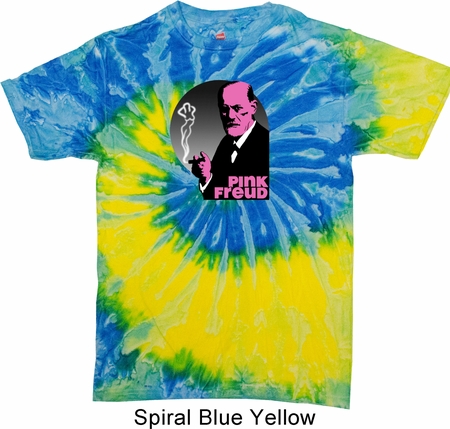 Mens Funny Shirt Pink Freud Tie Dye Tee T-shirt