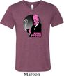 Mens Funny Shirt Pink Freud Tri Blend V-neck Tee T-Shirt