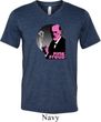 Mens Funny Shirt Pink Freud Tri Blend V-neck Tee T-Shirt