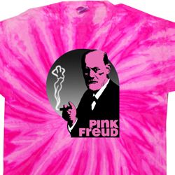 Mens Funny Shirt Pink Freud Twist Tie Dye Tee T-shirt