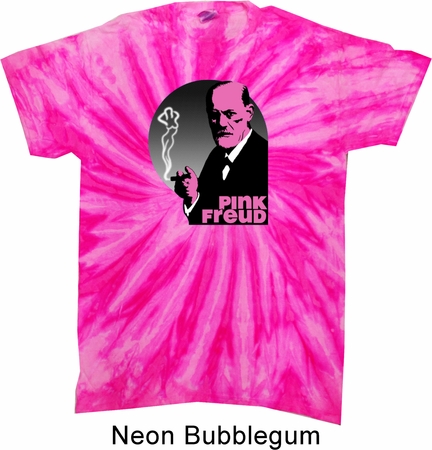 Mens Funny Shirt Pink Freud Twist Tie Dye Tee T-shirt