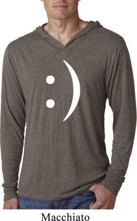 Mens Funny Shirt Smiley Chat Face Lightweight Hoodie Tee T-Shirt