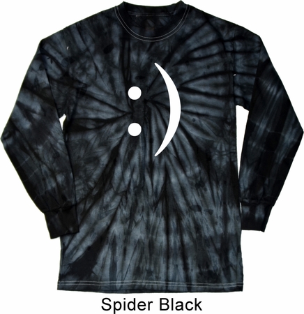 Mens Funny Shirt Smiley Chat Face Long Sleeve Tie Dye Tee T-shirt